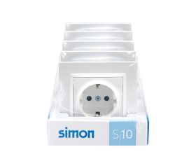 PACK 5 ENCHUFES SCHUKO BLANCO SIMON 10