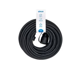 PROLONGADOR PROFESIONAL 20M IP44 H07RN-F 3G2.5MM² 1 TOMA CON TAPA 16A 250V~ NEGRO SIMON