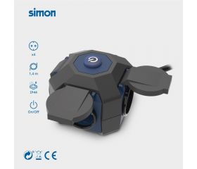 PROLONGADOR EXPERT 1,4M H07RN-F 3G1.5MM² 16A 230V~ NEGRO/AZUL SIMON