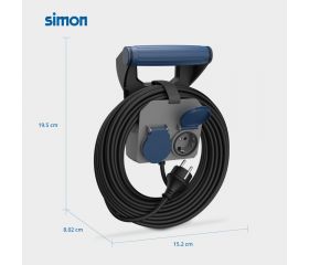 PROLONGADOR DE PARED EXPERT 10M H05RR-F 4G1.5MM² 16A 230V~ NEGRO/GRIS/AZUL SIMON