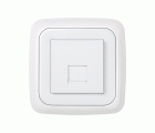 Placa de voz y datos plana con guardapolvo para 1 conector RJ45 AMP® blanco Simon 31