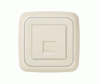 Placa de voz y datos plana con guardapolvo para 1 conector RJ45 AMP® marfil Simon 31