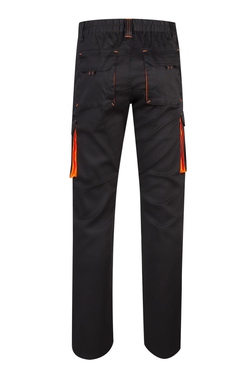 103008S.PANTALÓN STRETCH BICOLOR NEGRO/NARANJA FLÚOR 34