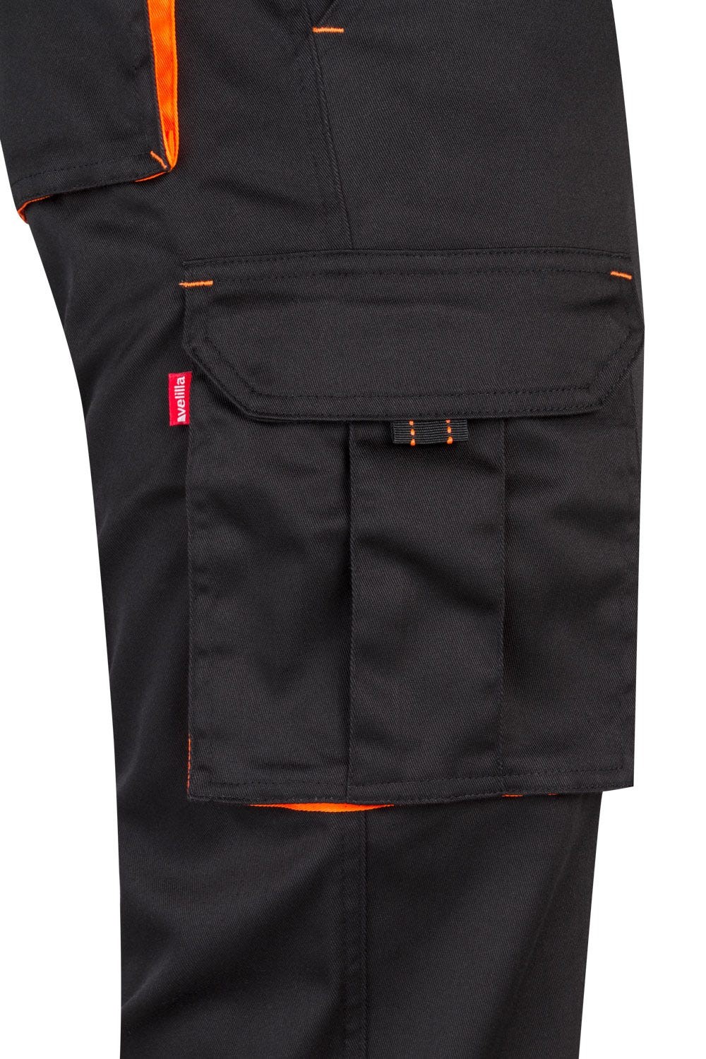 103008S.PANTALÓN STRETCH BICOLOR NEGRO/NARANJA FLÚOR 34