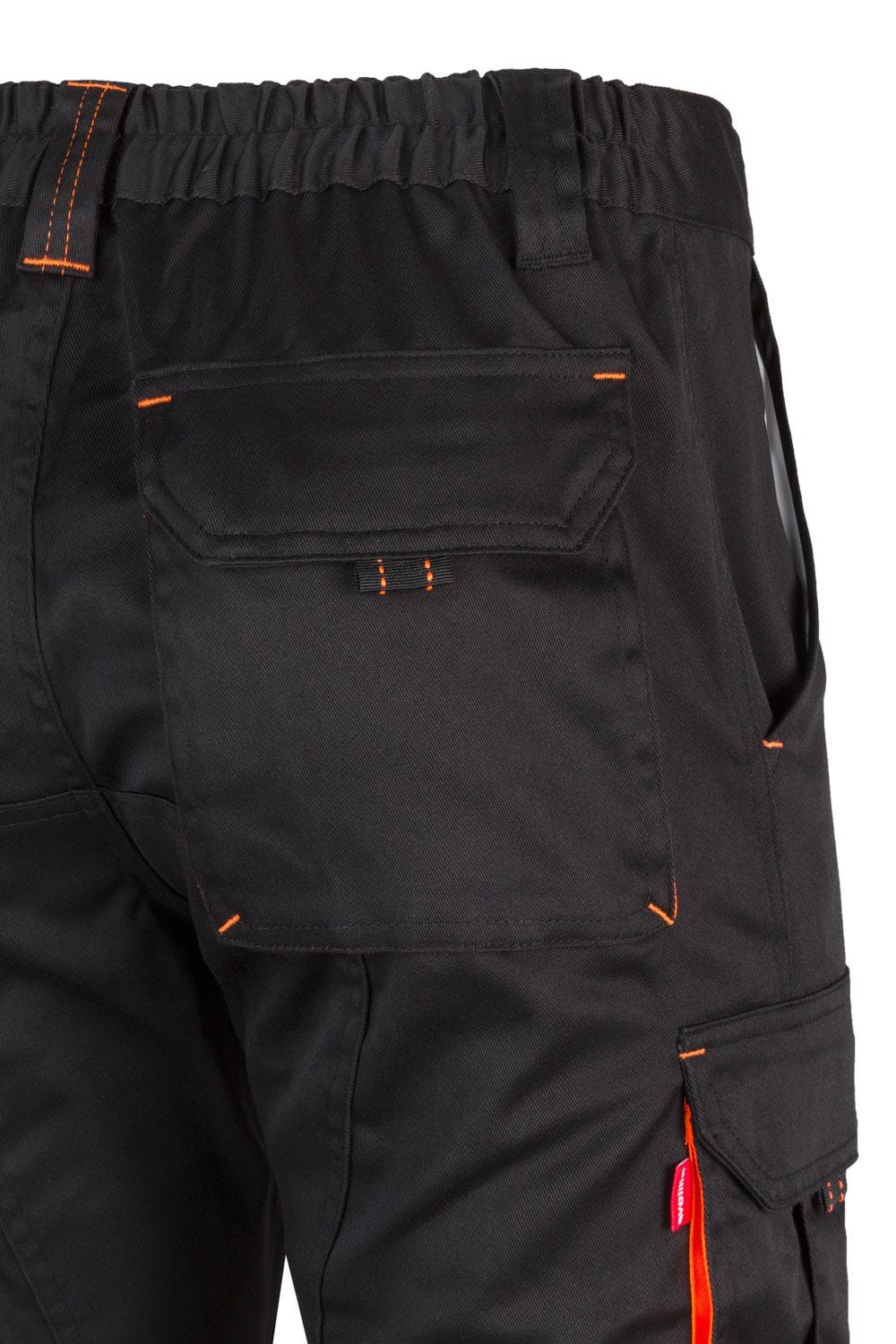 103008S.PANTALÓN STRETCH BICOLOR NEGRO/NARANJA FLÚOR 34