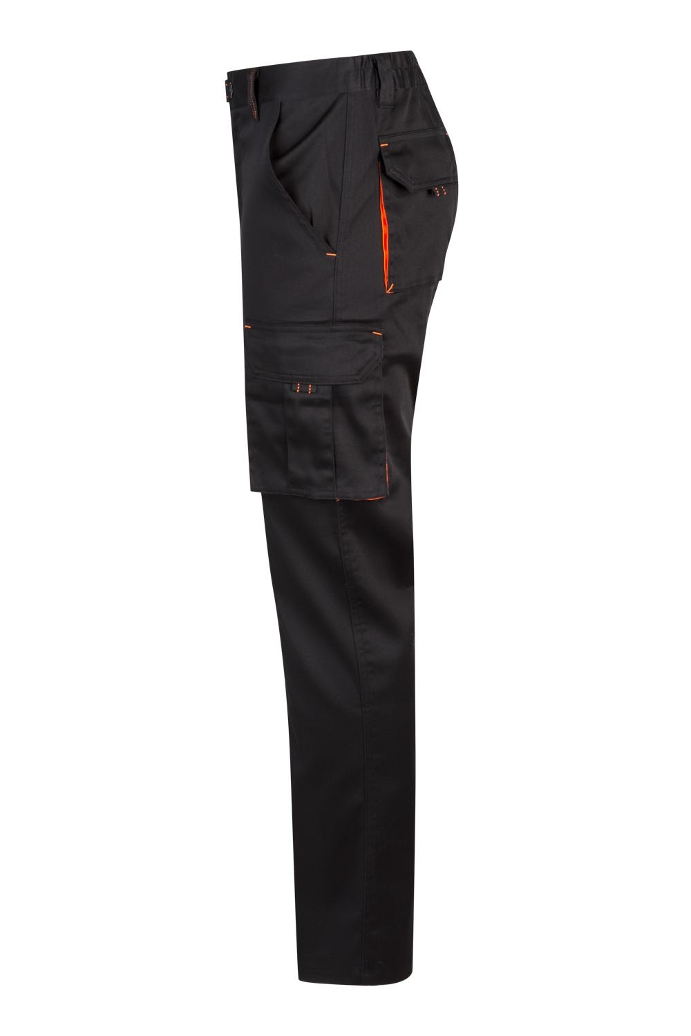103008S.PANTALÓN STRETCH BICOLOR NEGRO/NARANJA FLÚOR 34