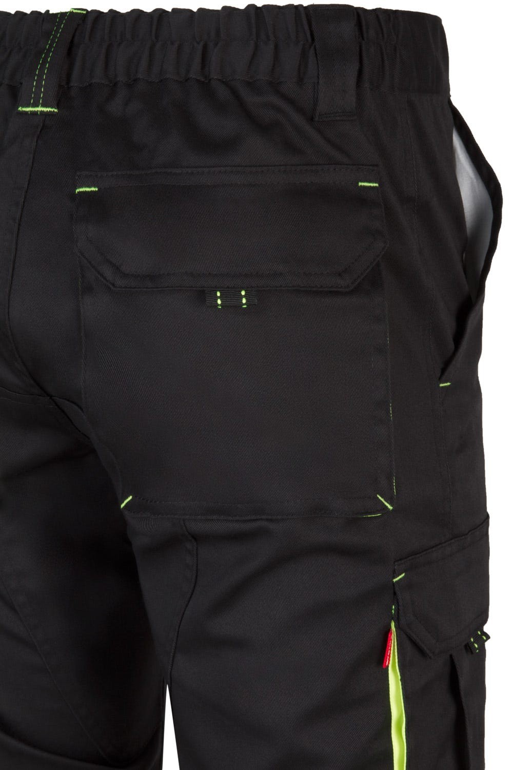 103008S.PANTALÓN STRETCH BICOLOR NEGRO/AMARILLO FLÚOR 34