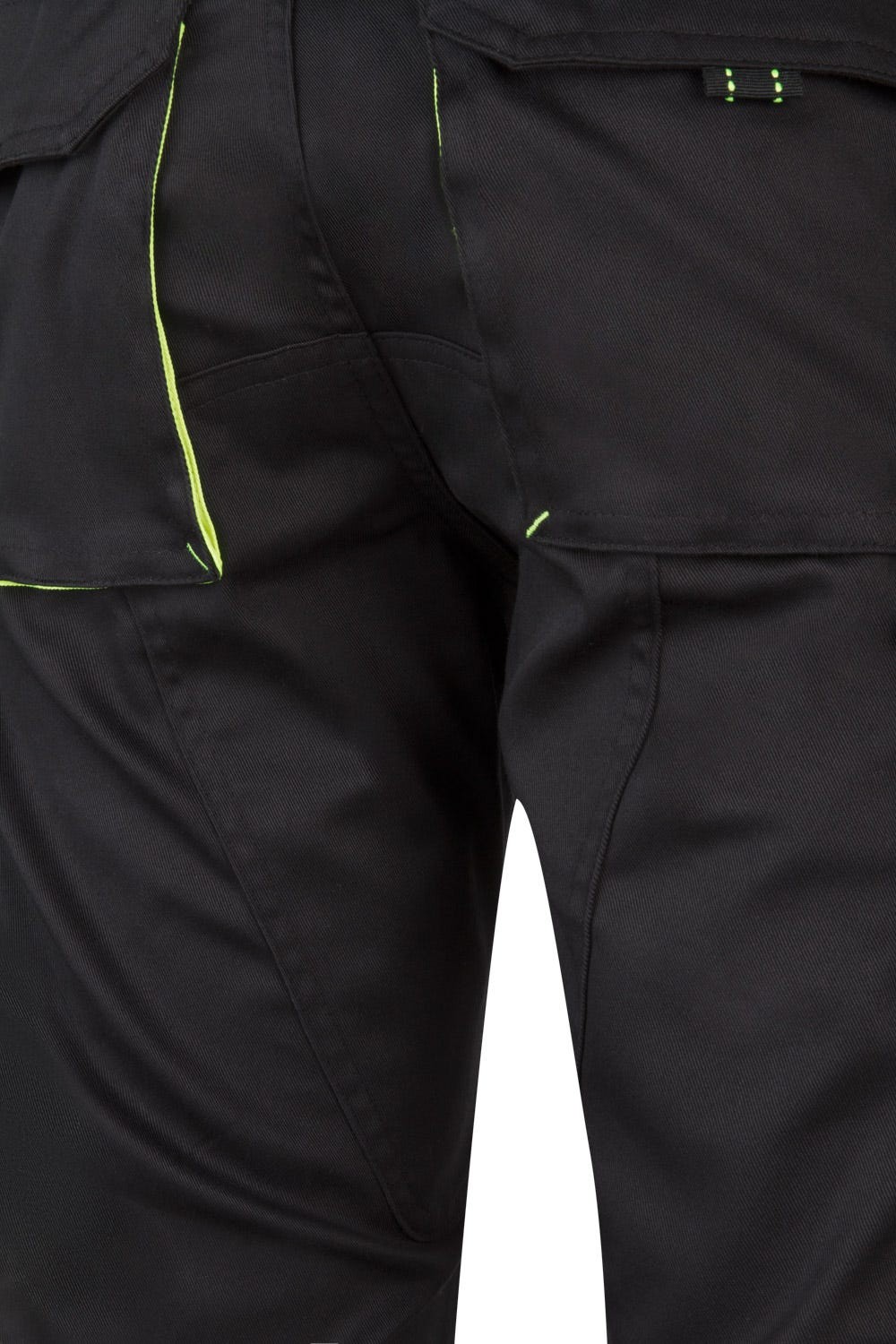 103008S.PANTALÓN STRETCH BICOLOR NEGRO/AMARILLO FLÚOR 34