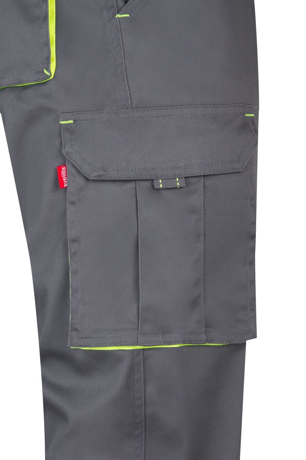 103008S.PANTALÓN STRETCH BICOLOR GRIS/AMARILLO FLÚOR 34