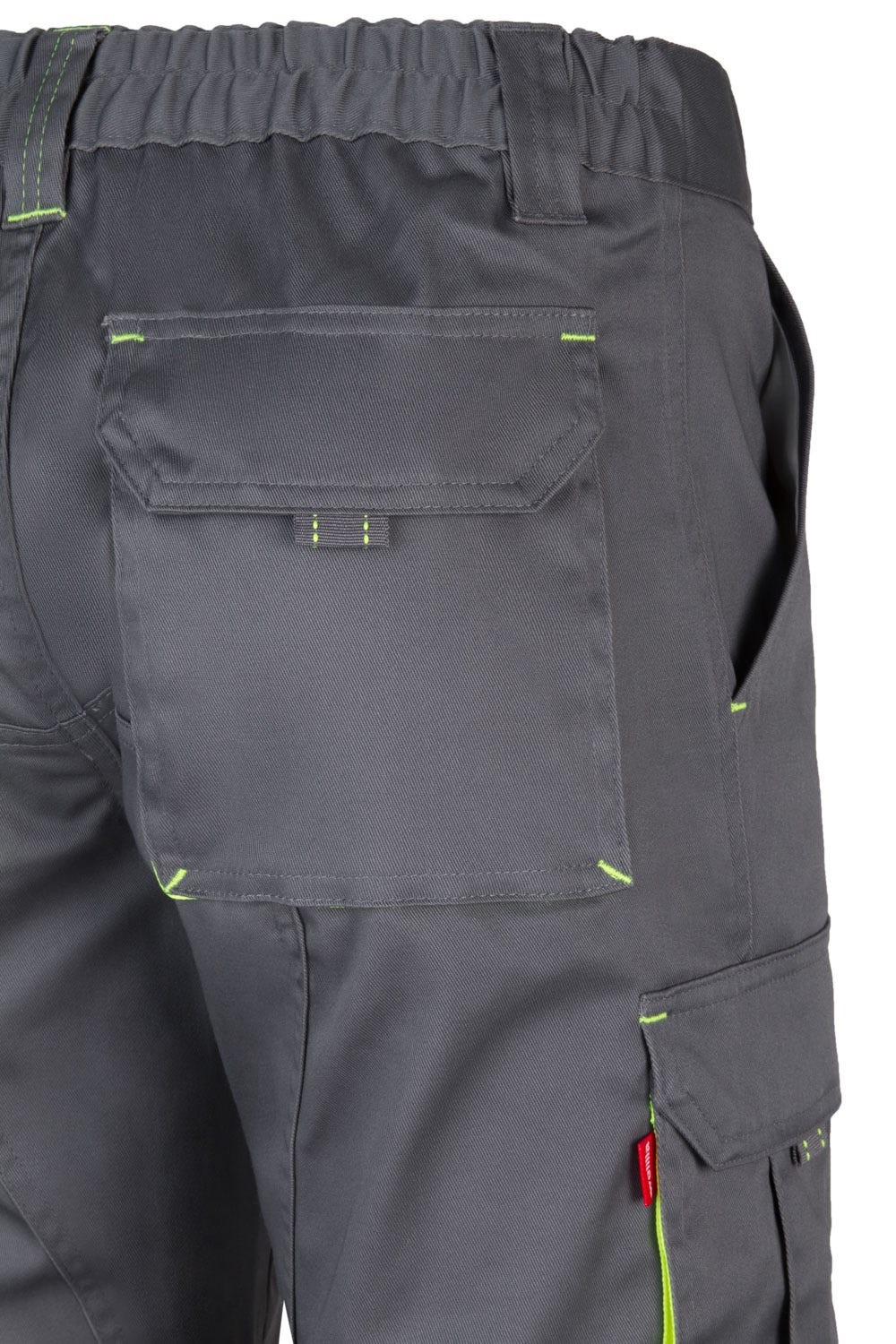 103008S.PANTALÓN STRETCH BICOLOR GRIS/AMARILLO FLÚOR 34