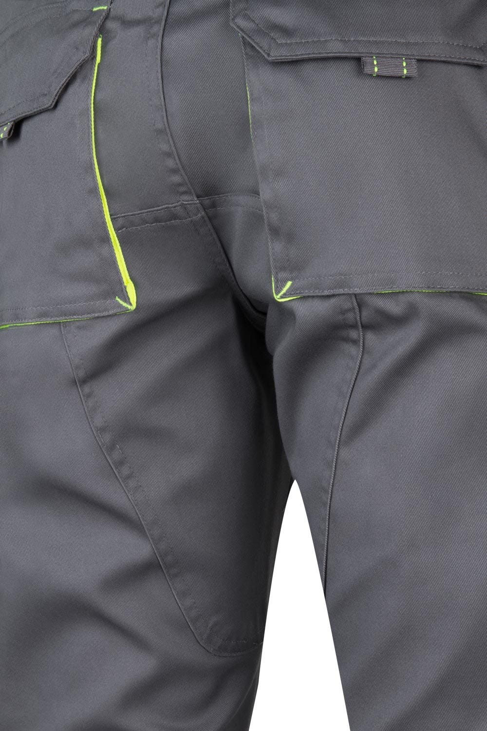 103008S.PANTALÓN STRETCH BICOLOR GRIS/AMARILLO FLÚOR 34