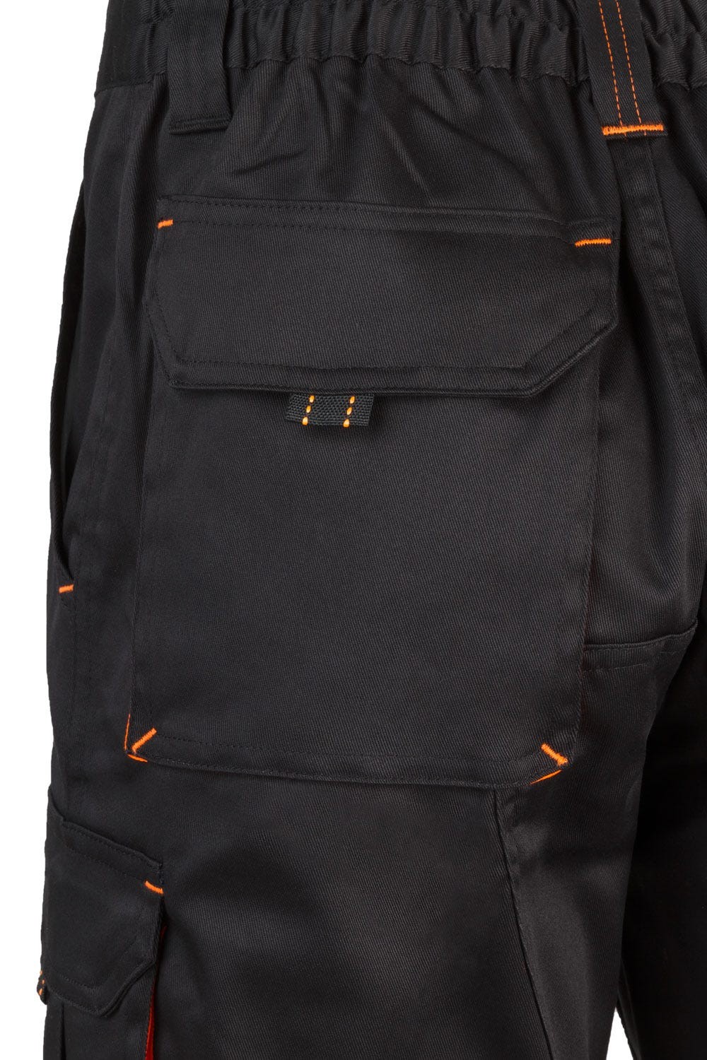 103010S.BERMUDA STRETCH BICOLOR NEGRO/NARANJA FLÚOR 34