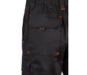 103010S.BERMUDA STRETCH BICOLOR NEGRO/NARANJA FLÚOR 34