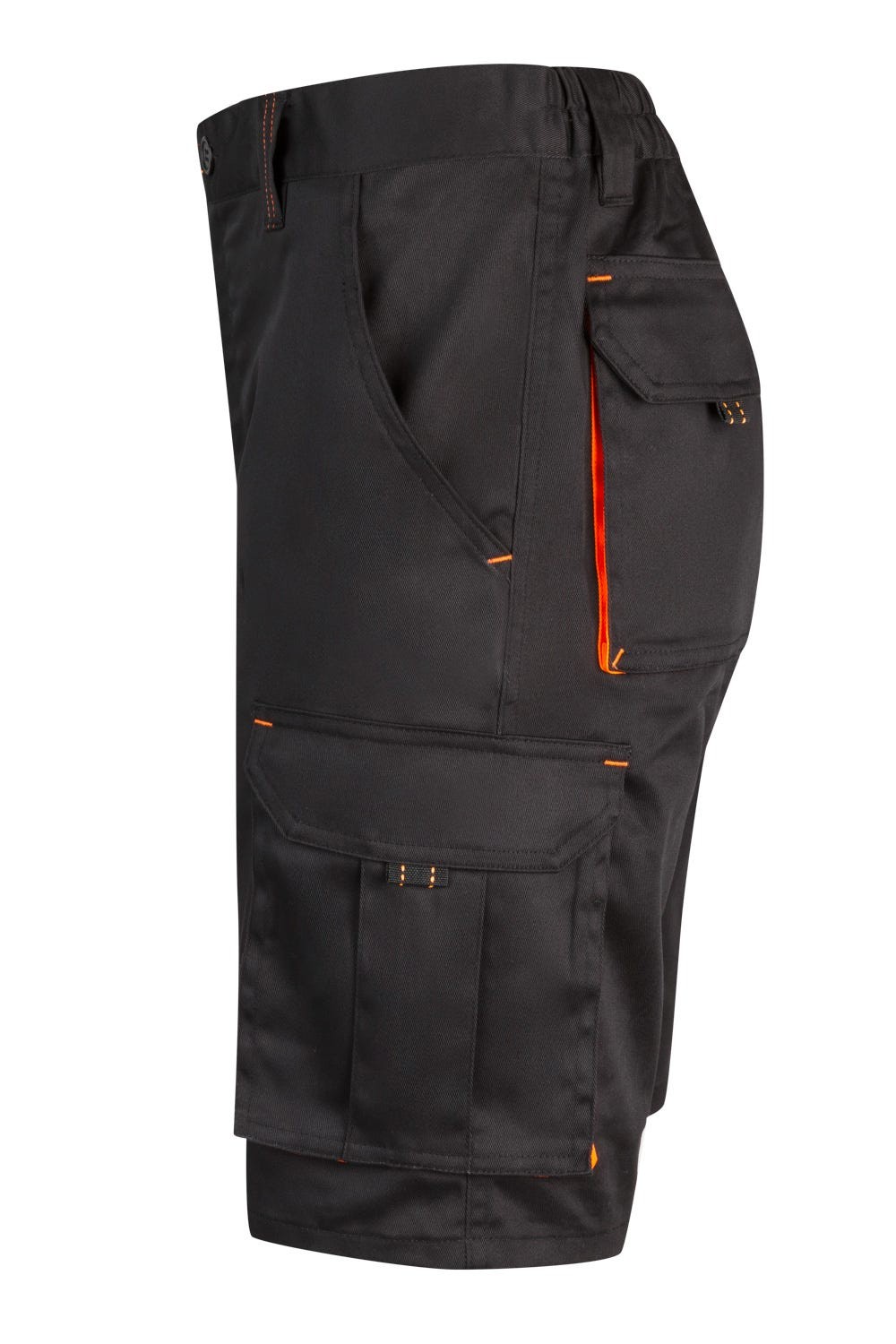 103010S.BERMUDA STRETCH BICOLOR NEGRO/NARANJA FLÚOR 34