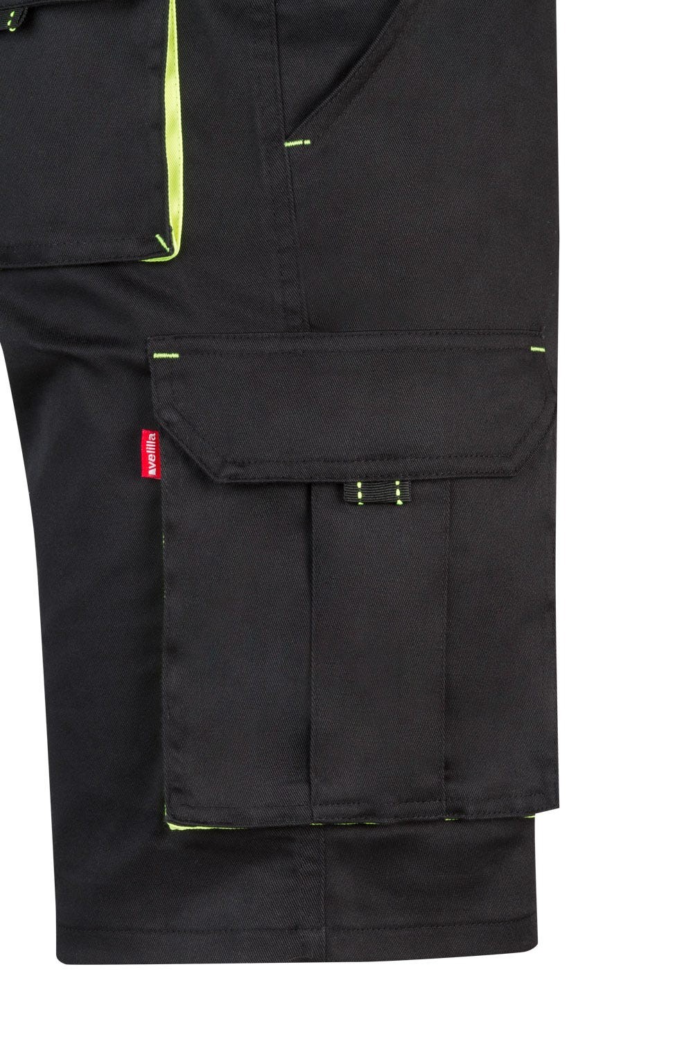 103010S.BERMUDA STRETCH BICOLOR NEGRO/AMARILLO FLÚOR 34