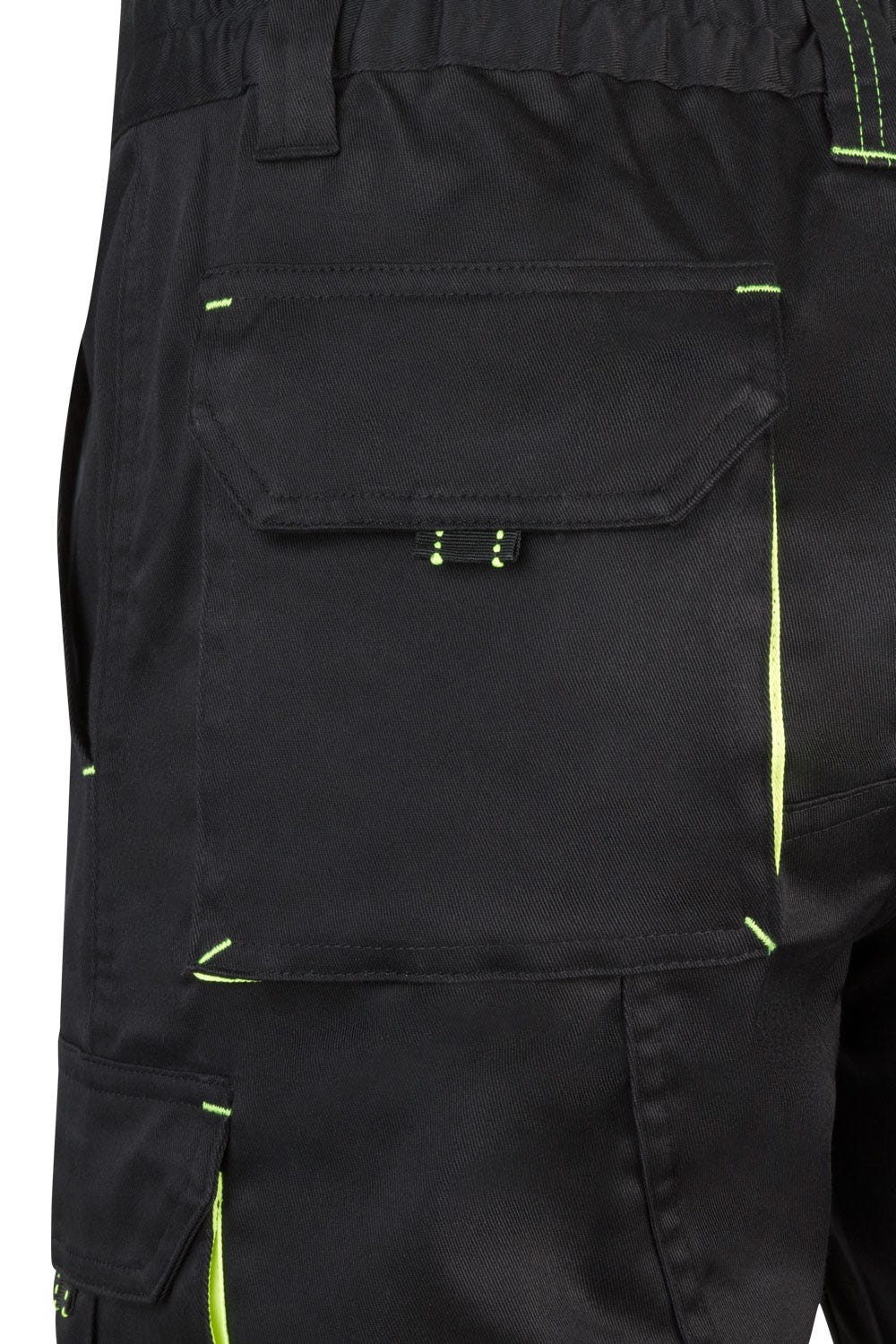 103010S.BERMUDA STRETCH BICOLOR NEGRO/AMARILLO FLÚOR 34