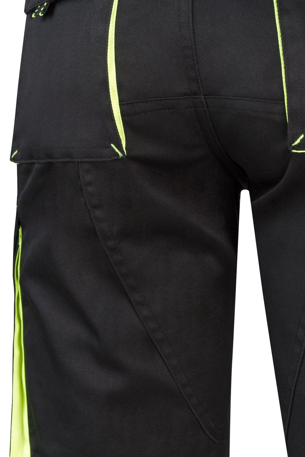 103010S.BERMUDA STRETCH BICOLOR NEGRO/AMARILLO FLÚOR 34