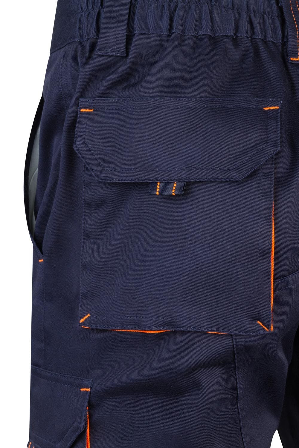 103010S.BERMUDA STRETCH BICOLOR AZUL MARINO/NARANJA FLÚOR 34