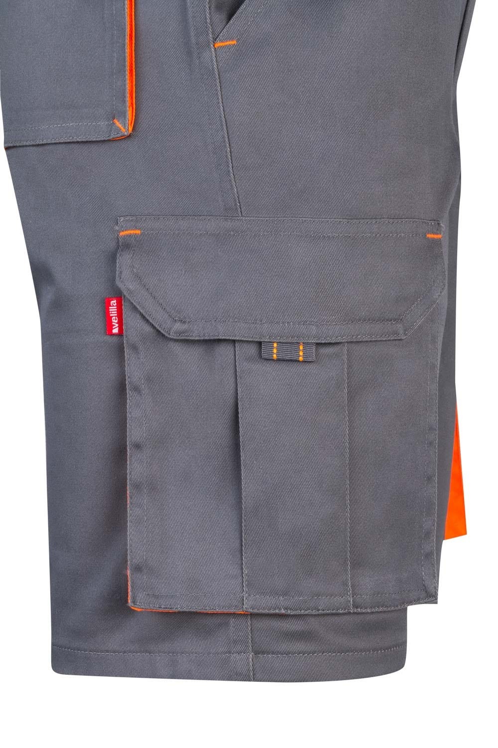 103010S.BERMUDA STRETCH BICOLOR GRIS/NARANJA FLÚOR 34
