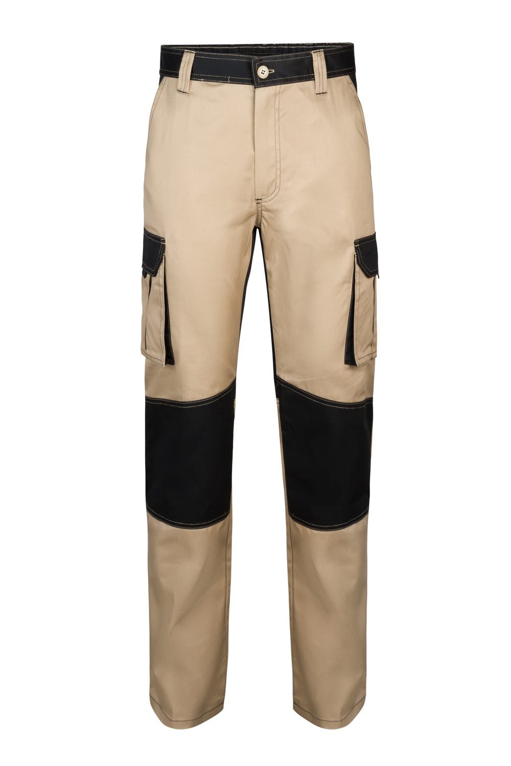 103020B.PANTALÓN BICOLOR BEIGE ARENA/NEGRO 34