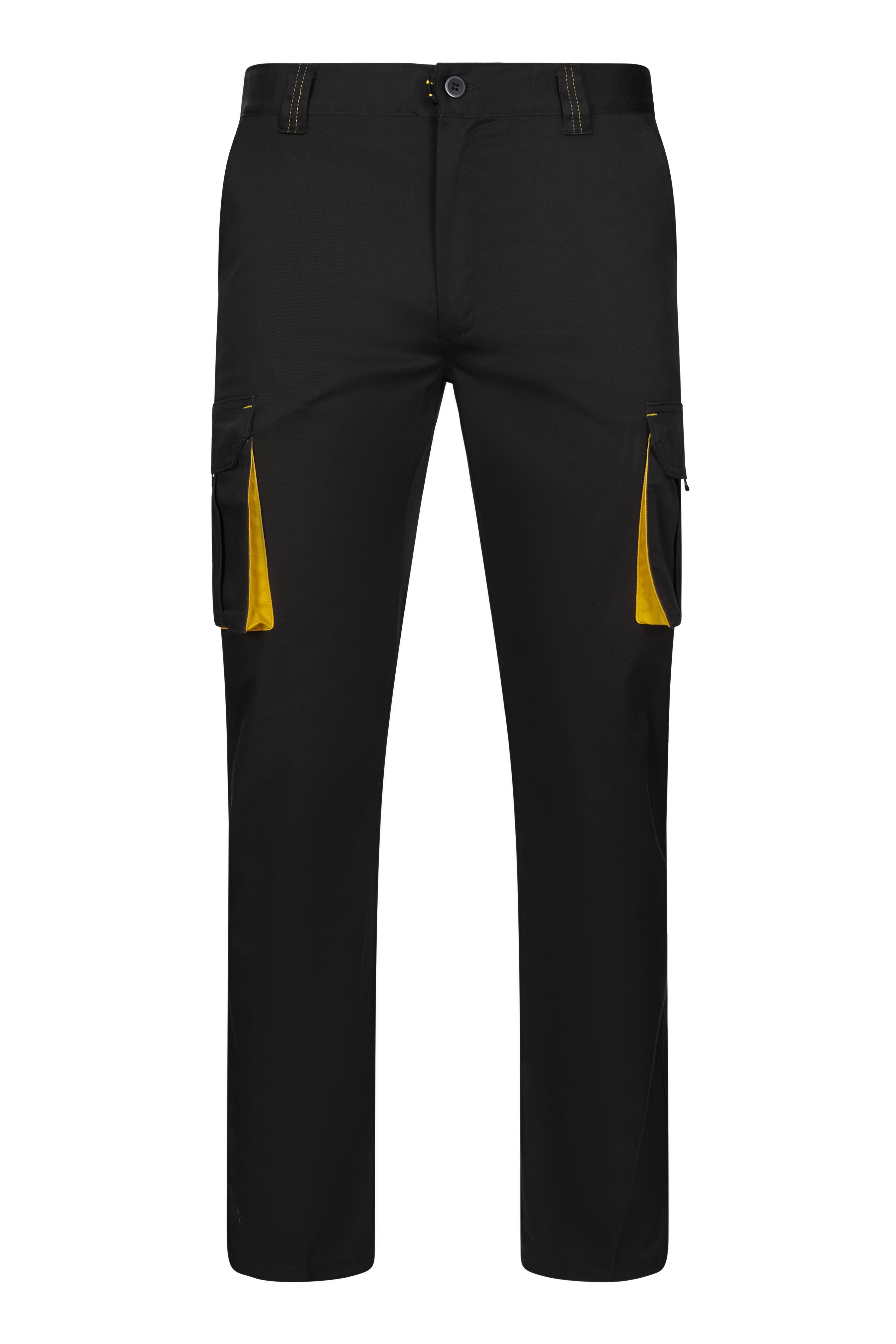 103024S.PANTALÓN STRETCH BICOLOR NEGRO/AMARILLO 34