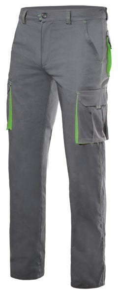 103024S.PANTALÓN STRETCH BICOLOR GRIS/VERDE LIMA 34