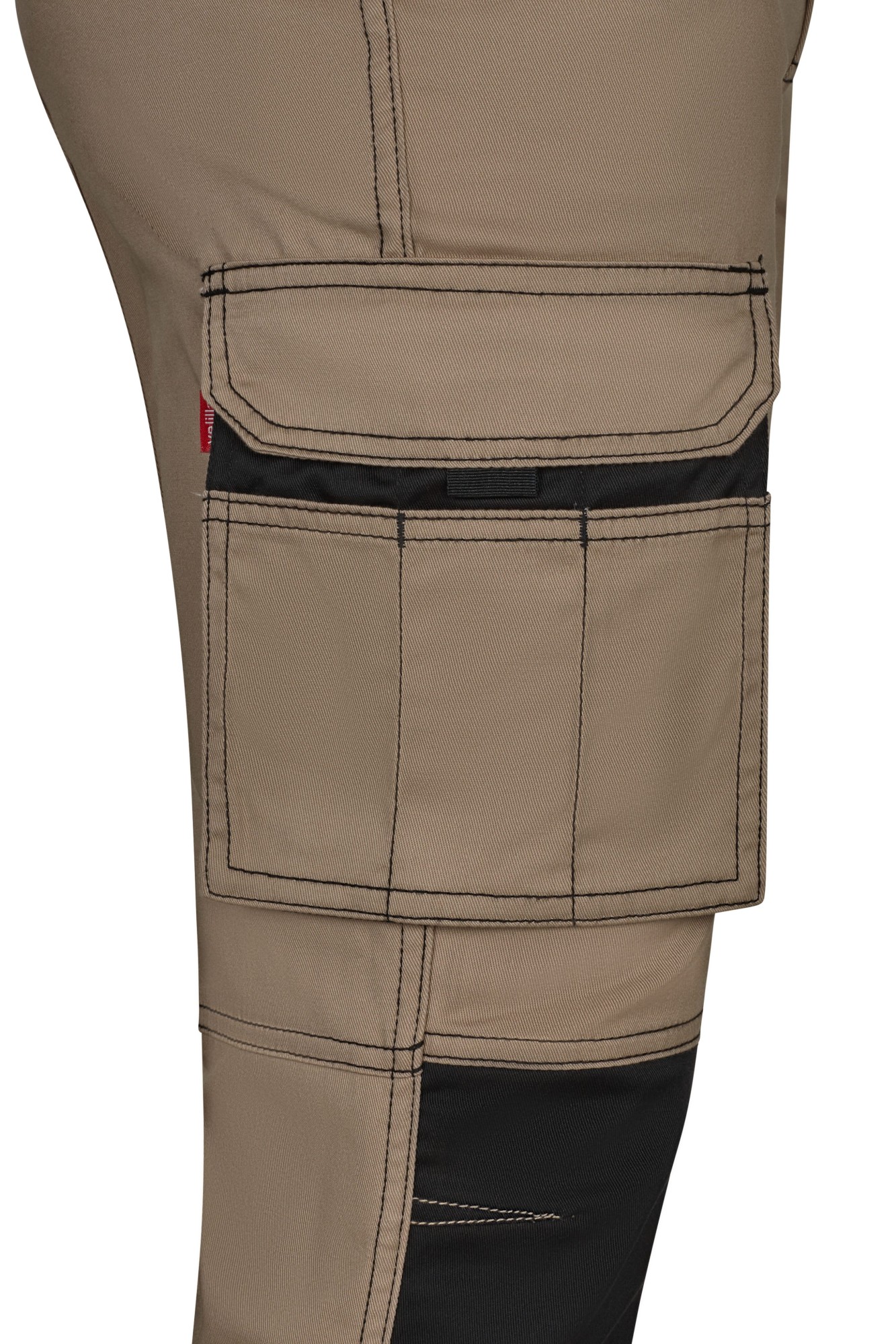 103031S.PANTALÓN STRETCH BICOLOR BEIGE ARENA/NEGRO 34