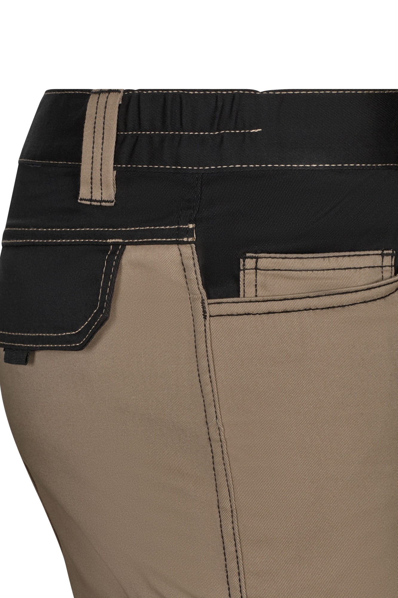 103031S.PANTALÓN STRETCH BICOLOR BEIGE ARENA/NEGRO 34