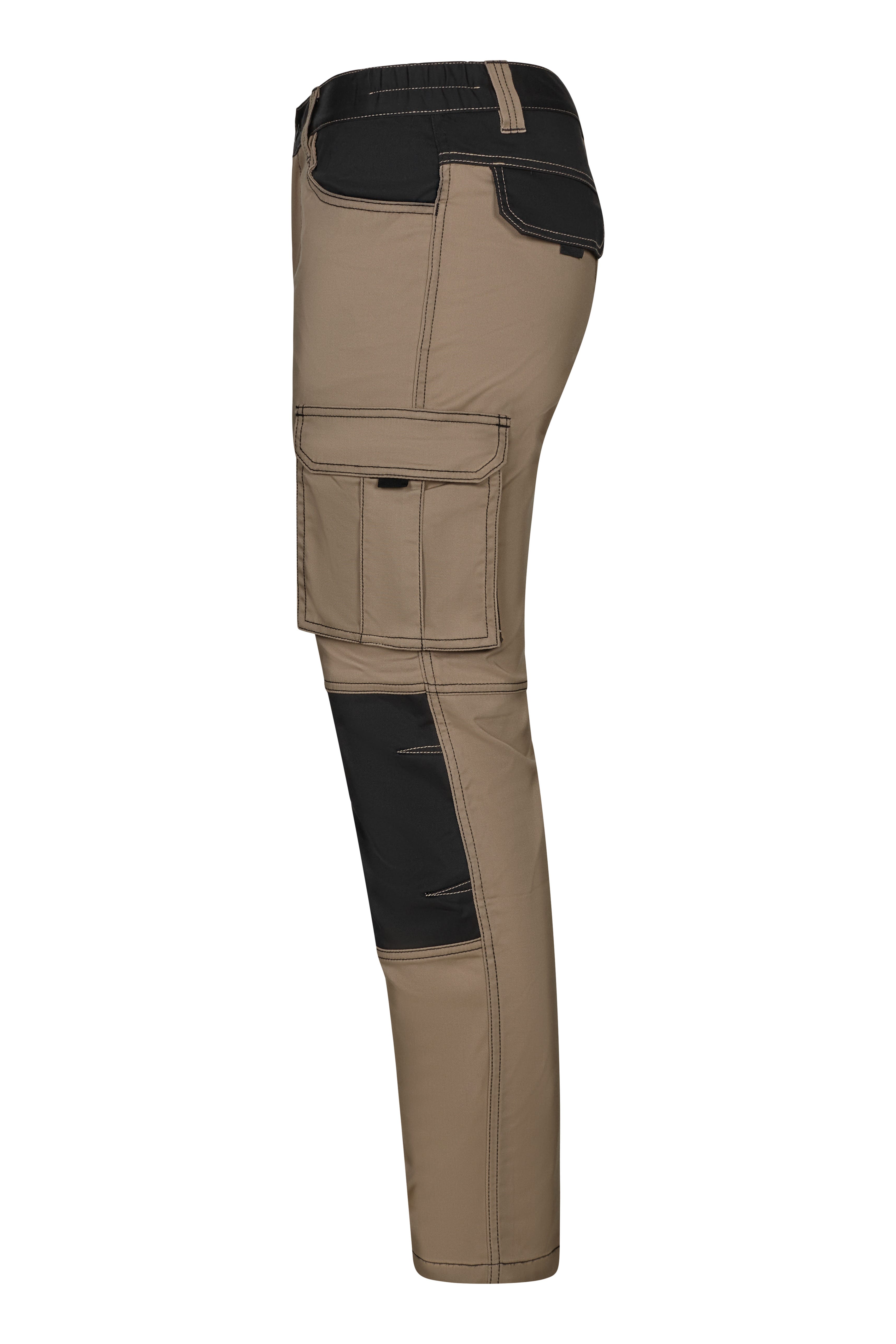 103031S.PANTALÓN STRETCH BICOLOR BEIGE ARENA/NEGRO 34