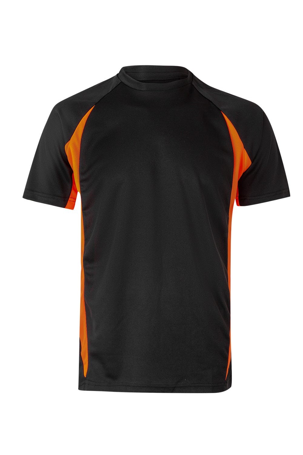 105501.CAMISETA TÉCNICA BICOLOR NEGRO/NARANJA FLÚOR 2XL