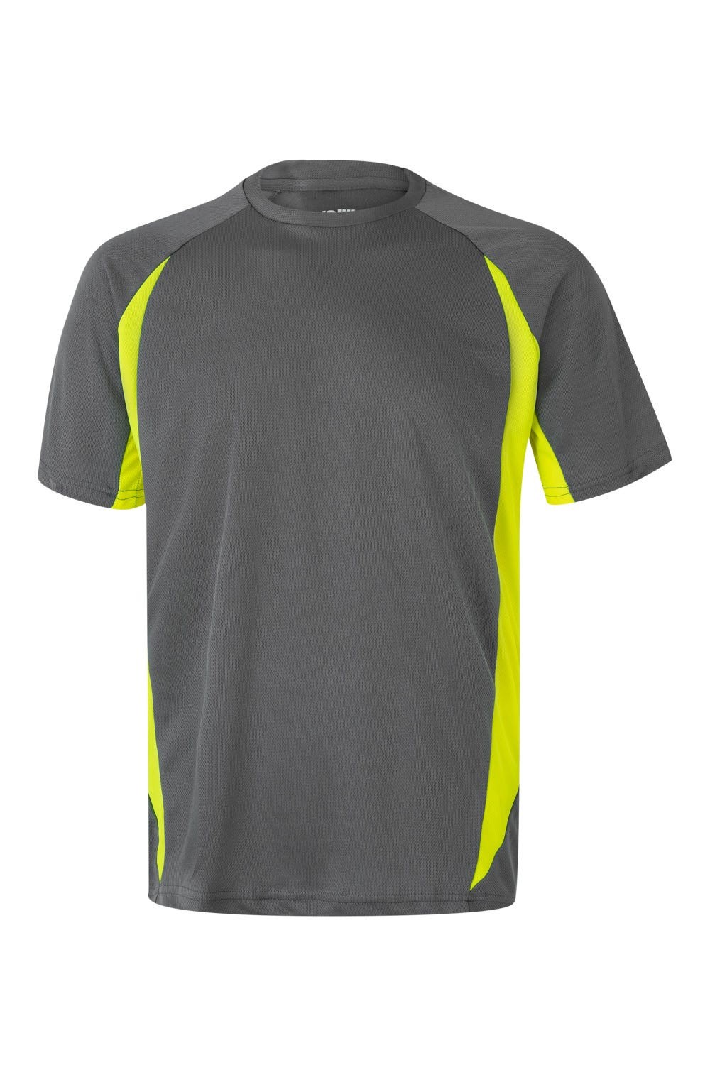 105501.CAMISETA TÉCNICA BICOLOR GRIS/AMARILLO FLÚOR 2XL