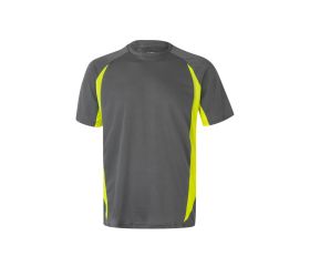 105501.CAMISETA TÉCNICA BICOLOR GRIS/AMARILLO FLÚOR L