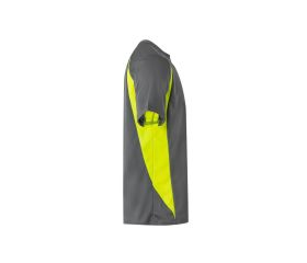 105501.CAMISETA TÉCNICA BICOLOR GRIS/AMARILLO FLÚOR L