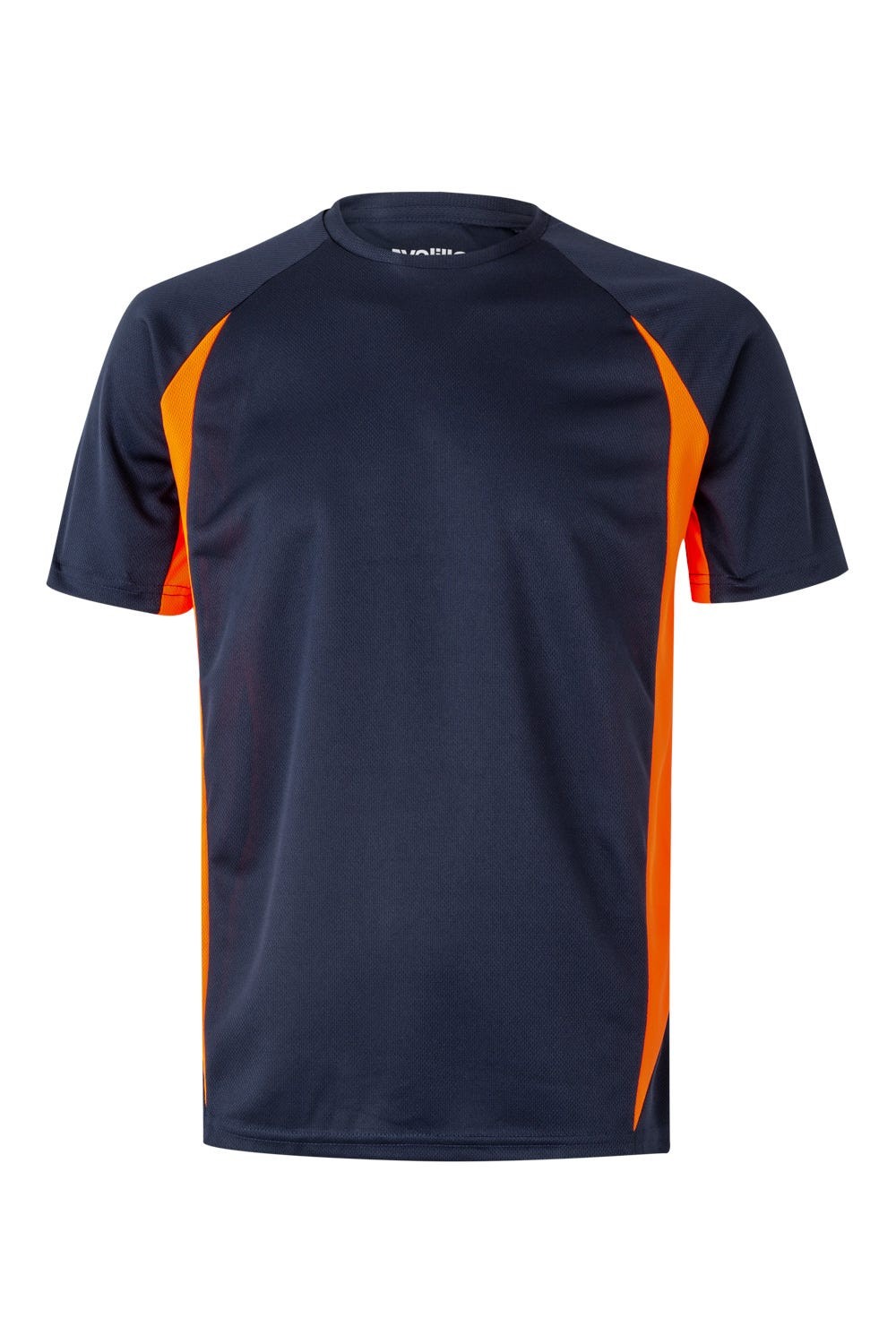 105501.CAMISETA TÉCNICA BICOLOR AZUL NAVY/NARANJA FLÚOR 2XL
