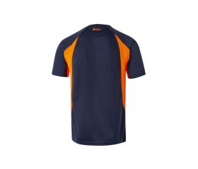 105501.CAMISETA TÉCNICA BICOLOR AZUL NAVY/NARANJA FLÚOR XL