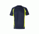 105501.CAMISETA TÉCNICA BICOLOR AZUL NAVY/AMARILLO FLÚOR 2XL
