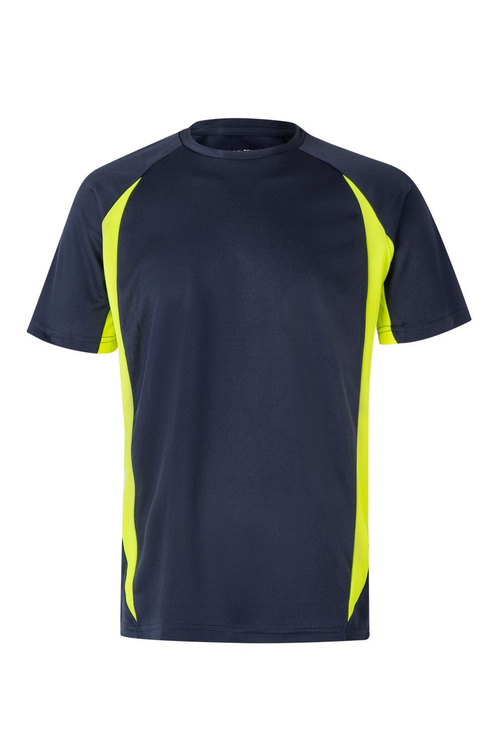 105501.CAMISETA TÉCNICA BICOLOR AZUL NAVY/AMARILLO FLÚOR 2XL