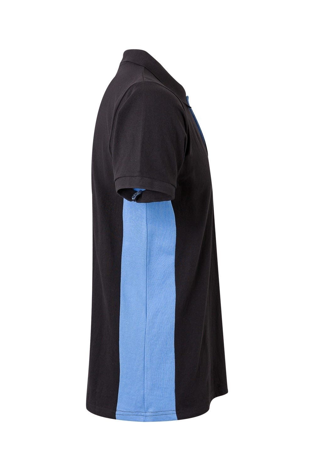 105504.POLO BICOLOR MC NEGRO/CELESTE 2XL