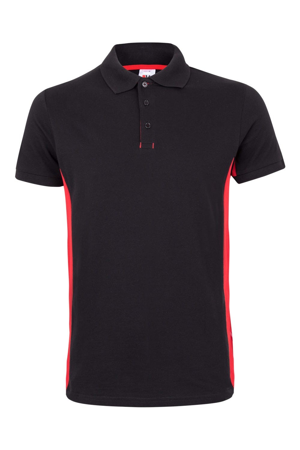 105504.POLO BICOLOR MC NEGRO/ROJO 2XL