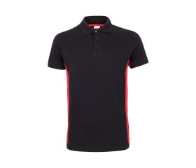105504.POLO BICOLOR MC NEGRO/ROJO M