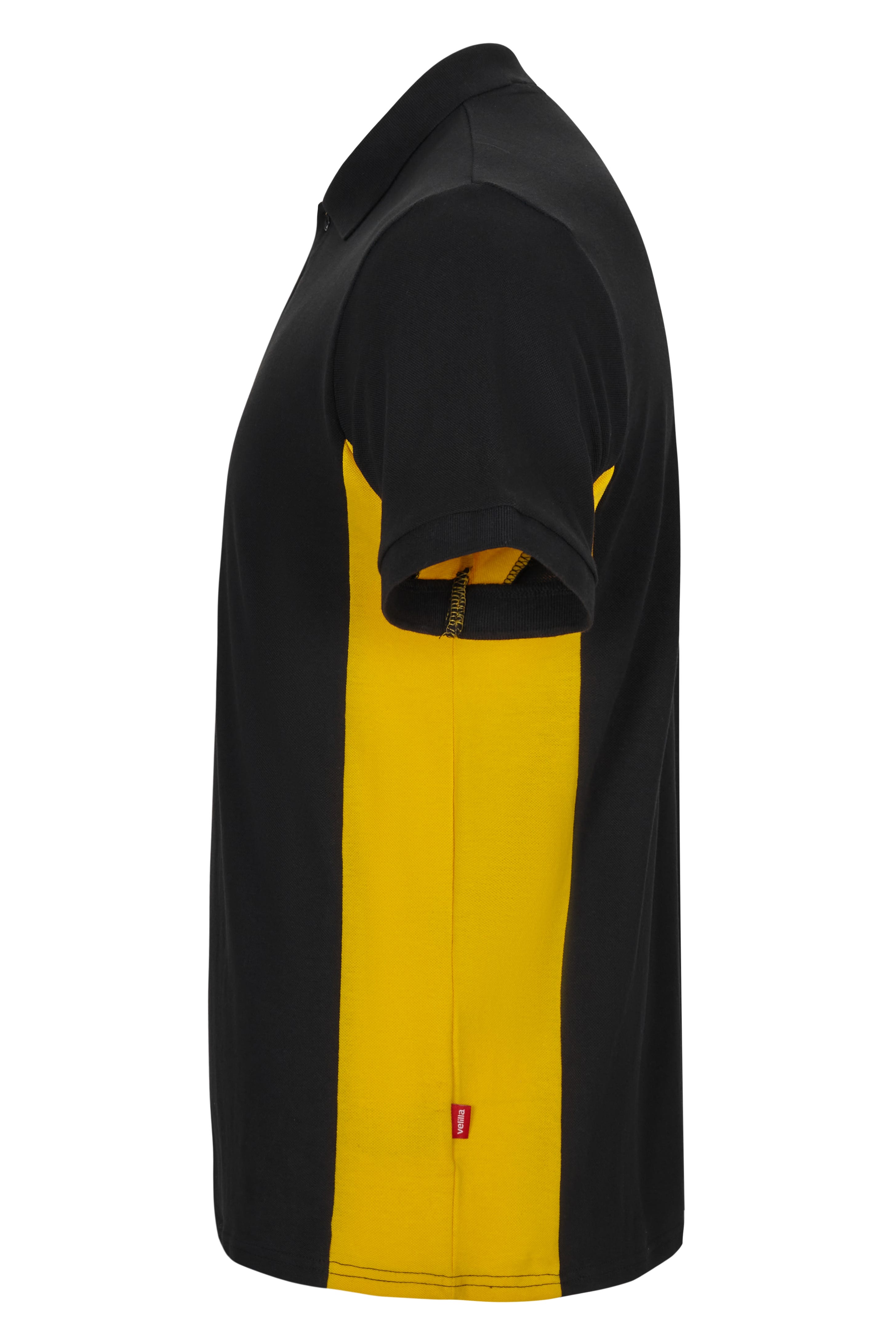 105504.POLO BICOLOR MC NEGRO/AMARILLO XS