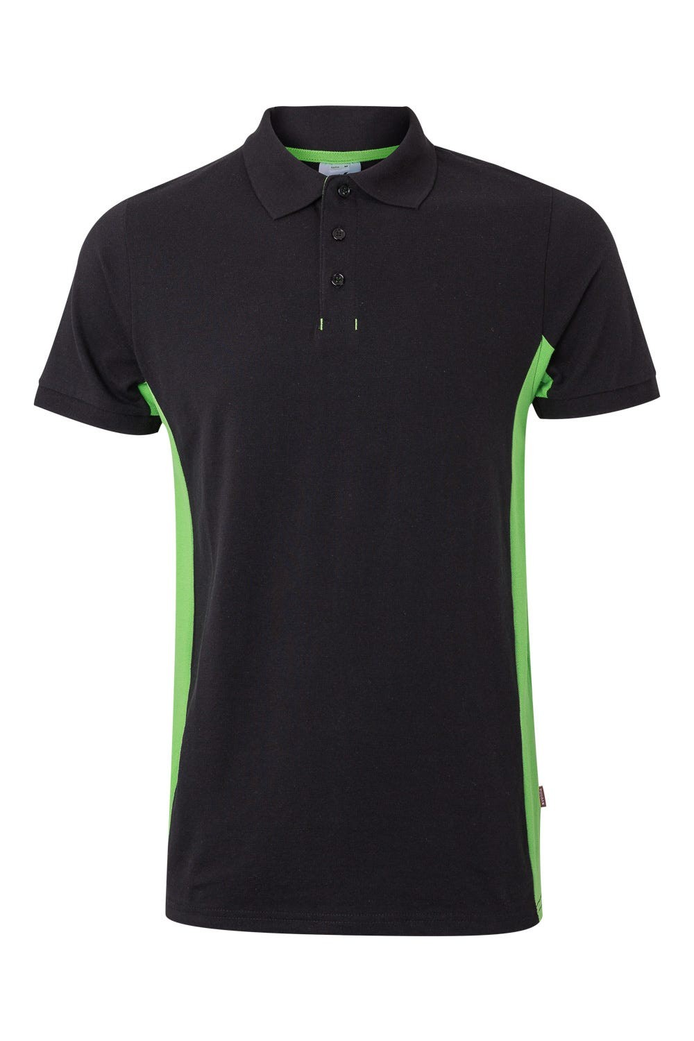 105504.POLO BICOLOR MC NEGRO/VERDE LIMA 2XL