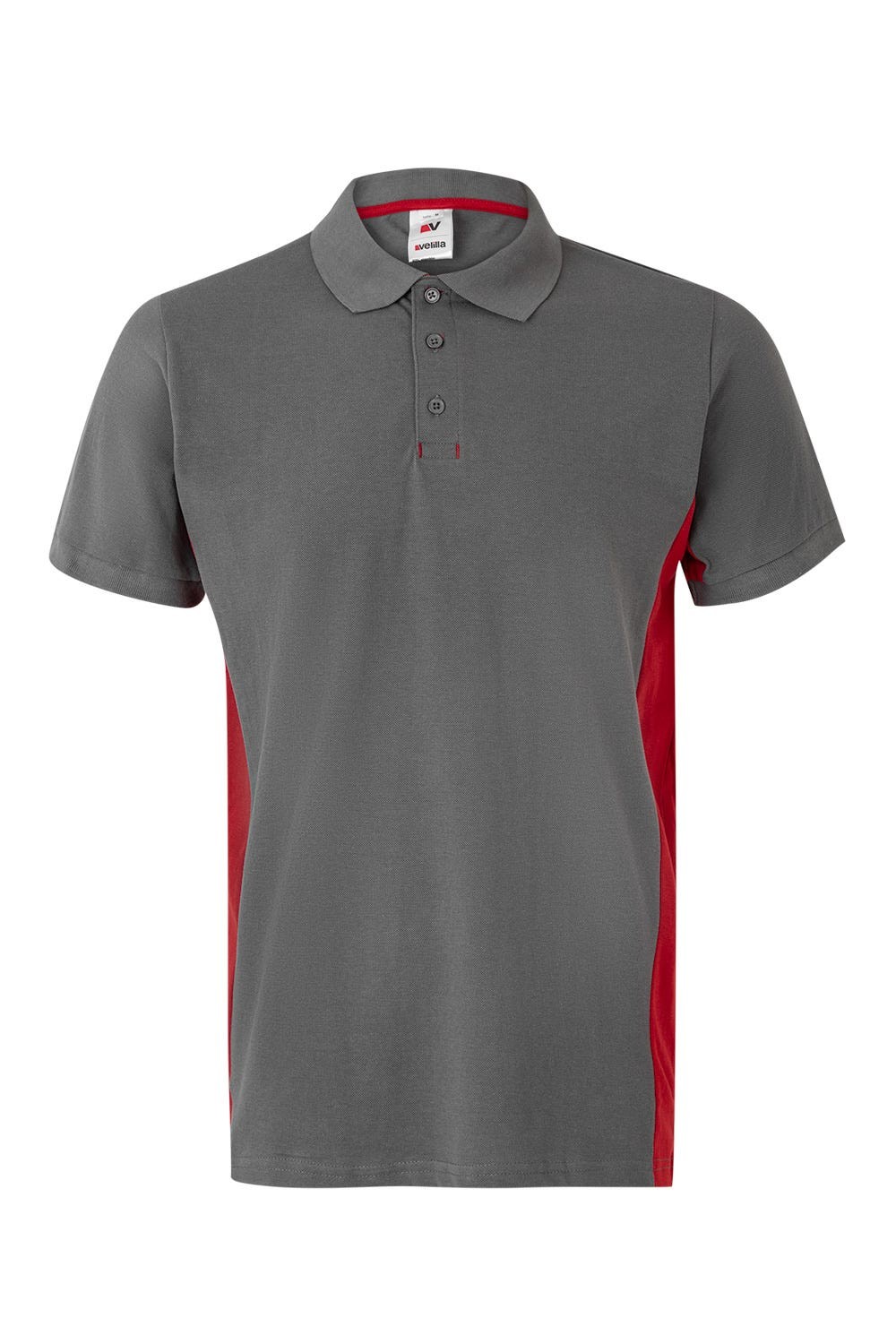 105504.POLO BICOLOR MC GRIS/ROJO 2XL