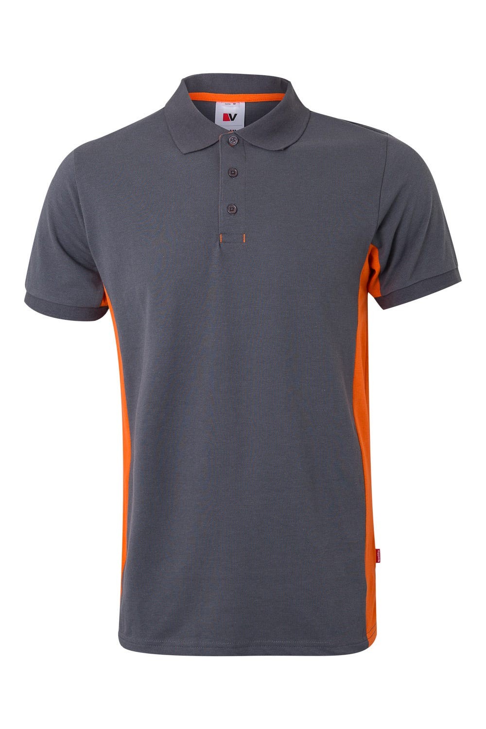 105504.POLO BICOLOR MC GRIS/NARANJA 2XL