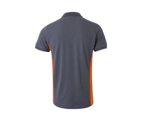 105504.POLO BICOLOR MC GRIS/NARANJA L
