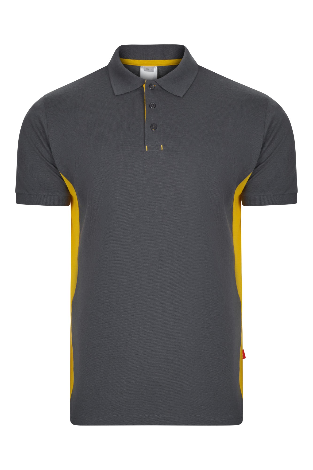 105504.POLO BICOLOR MC GRIS/AMARILLO XS
