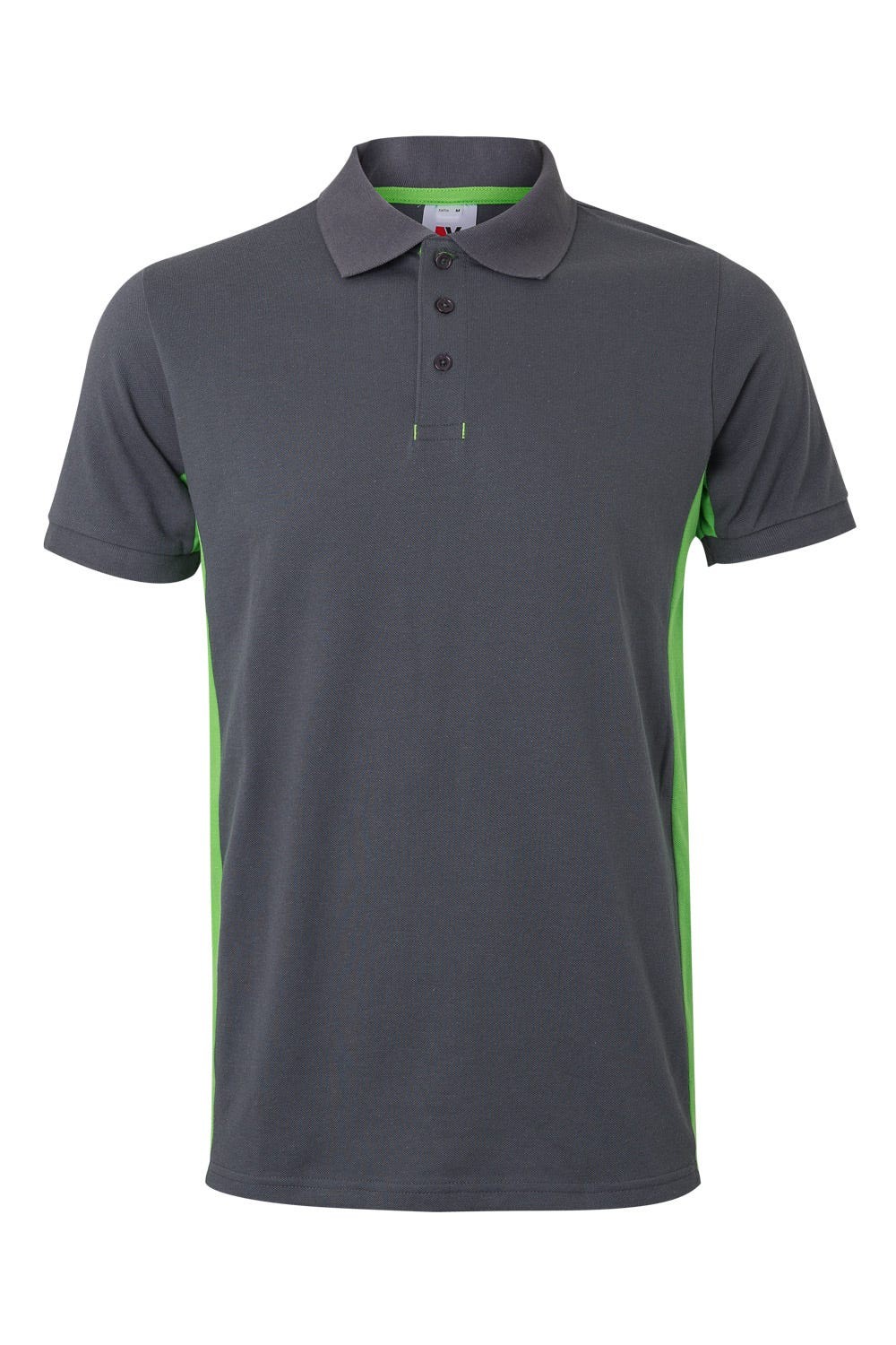 105504.POLO BICOLOR MC GRIS/VERDE LIMA 2XL