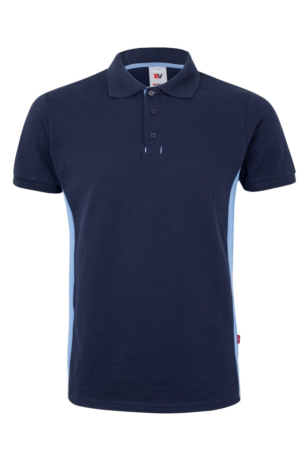 105504.POLO BICOLOR MC AZUL NAVY/CELESTE 2XL