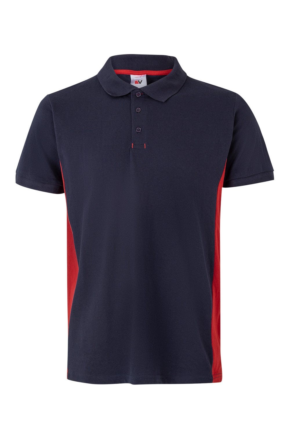 105504.POLO BICOLOR MC AZUL NAVY/ROJO 2XL