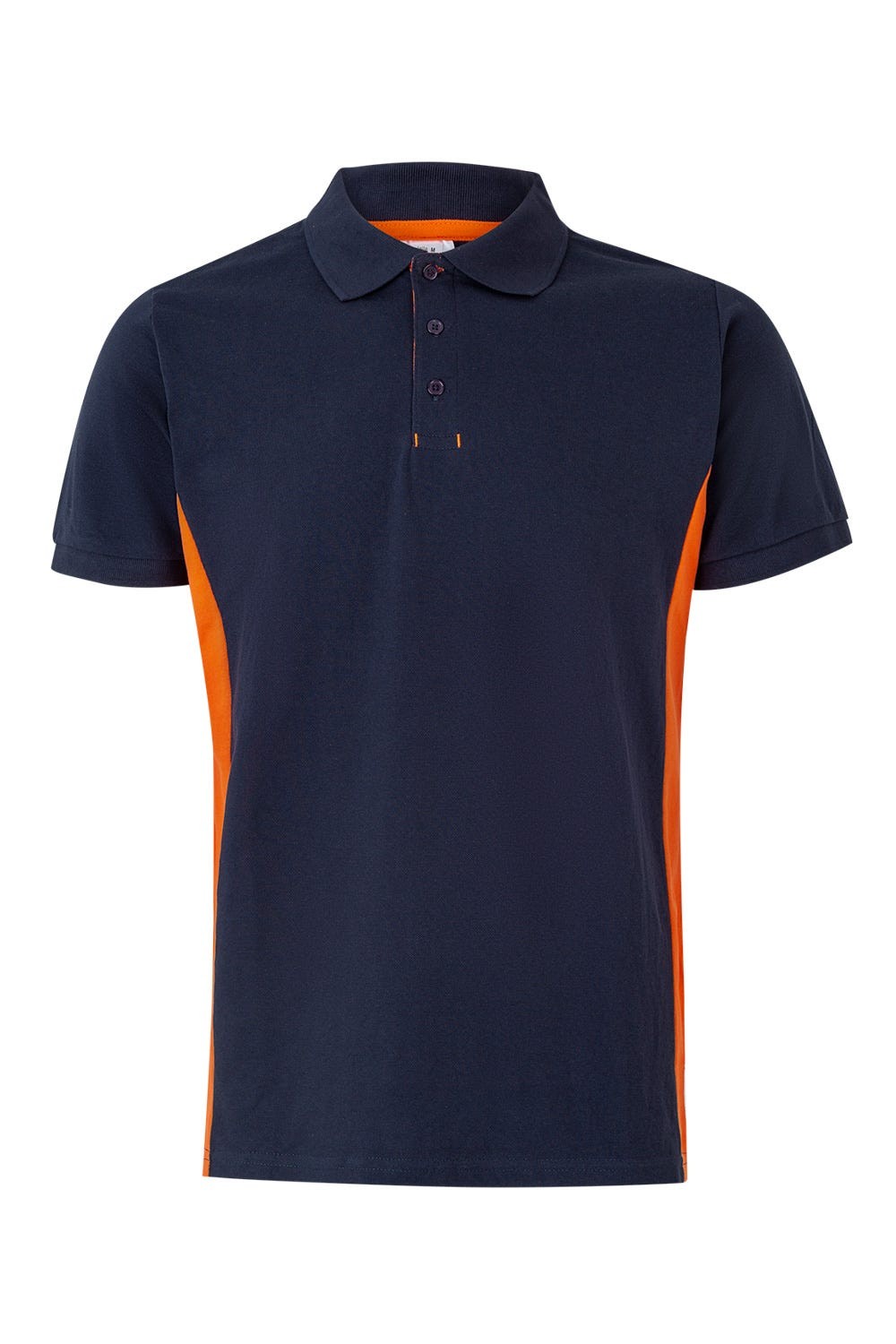 105504.POLO BICOLOR MC AZUL NAVY/NARANJA 2XL